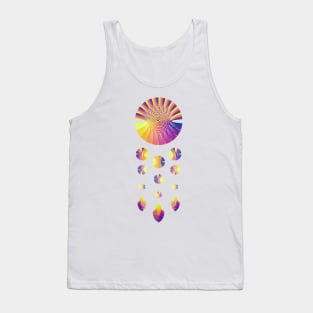 Dream Catcher | Sunset Graphs Blue Red Yellow (White) Tank Top